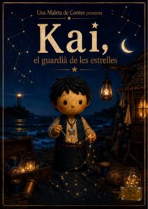 Ilustración de Kai, el guardià de les estrelles en un entorno nocturno
