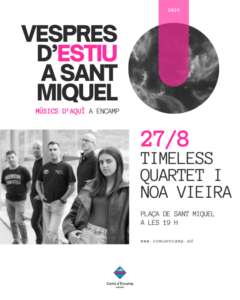 Concierto de verano en la plaza de Sant Miquel con Noa Vieira y Timeless Quartet