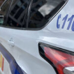 Vehículo de la policía de Andorra con el número de emergencia 110