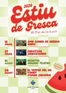 Cartel del Estiu de Gresca 2026 en el Pas de la Casa con actividades familiares.