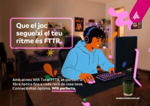 Persona usando computadora con auriculares en un entorno de juego