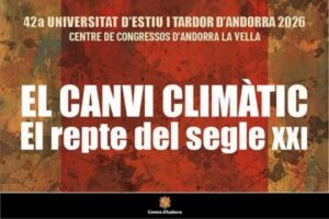 Cartel de la conferencia sobre cambio climático en Andorra 2026