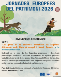Cartel del evento teatral sobre leyendas andorranas en la Biblioteca Nacional