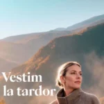 Mujer con abrigo en un paisaje otoñal de Pyrénées Andorra