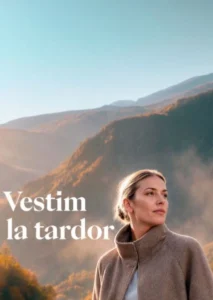 Mujer con abrigo en un paisaje otoñal de Pyrénées Andorra