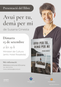 Presentación del libro Avui per tu, demà per mi con Susana Ginesta