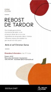 Cartel del taller gastronómico sobre productos de otoño en Sant Julià de Lòria