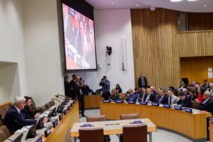Xavier Espot en la Asamblea General de la ONU discutiendo temas internacionales