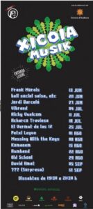 Cartel del evento Xicoia Music en La Massana con programación musical