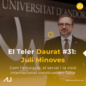 Cartel gráfico con el retrato de un hombre y el texto El Teler Daurat #31: Juli Minoves.