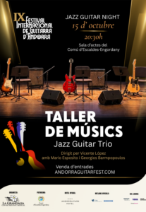 Escenario preparado para el concierto de guitarra en Andorra